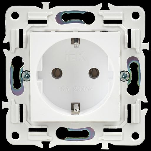 SKANDY Розетка с заземлением без защитных шторок 16А SK-R05W арктический белый IEK фото 3