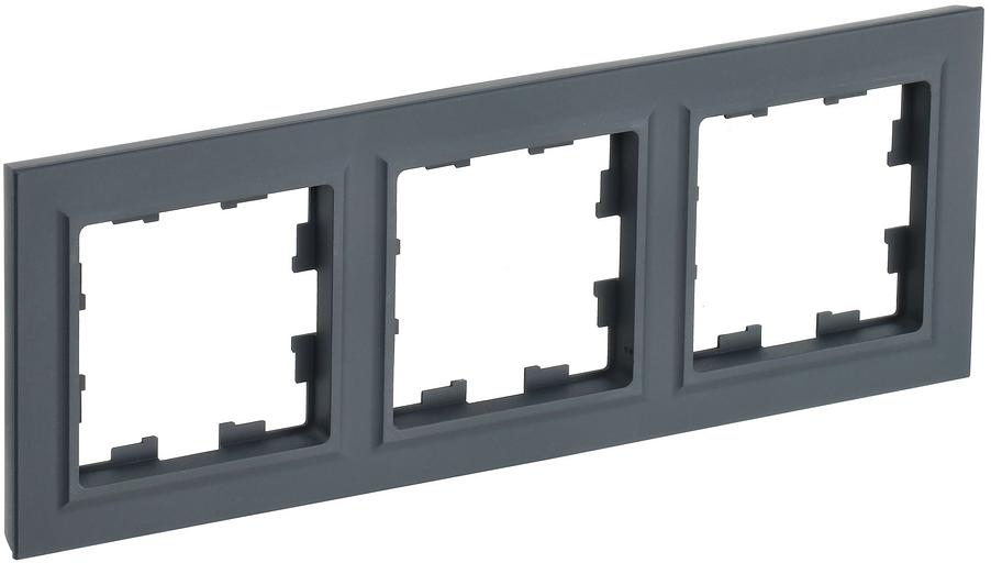 BRITE Рамка 3 поста РУ-3-БрГ графит фото 1