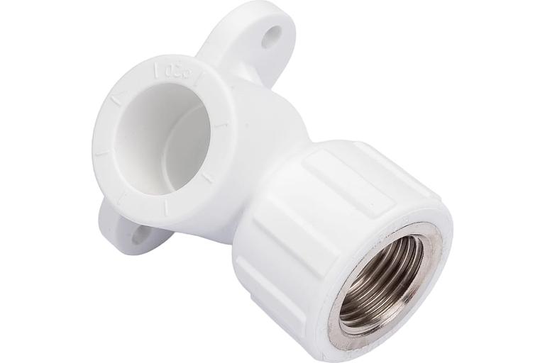 Водорозетка комбинированная 20х1/2' ВР полипропиленовая PPR белая с креплением фото 2