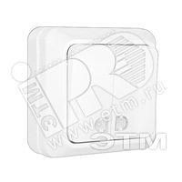 Олимп Выключатель двухклавишный с подсветкой белый наружный фото 1