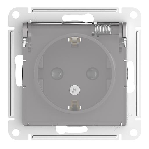 ATLASDESIGN AQUA РОЗЕТКА с заз. со шт. с прозрач. крышк, 16А,IP44, мех,АЛЮМИНИЙ фото 2