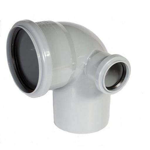 Отвод комбинированный канализационный с дополнительным входом справа 110х90/50 Ростурпласт фото 2