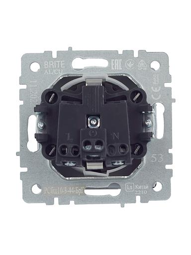 BRITE Розетка одинарная с заземлением с защитными шторками и крышкой 16А IP44 РСбш10-3-44-БрГ графит фото 7