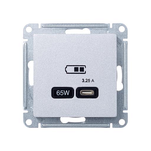 ATLASDESIGN USB РОЗЕТКА тип-C 65W высокоскор.заряд. QC, PD, механизм, АЛЮМИНИЙ фото 2