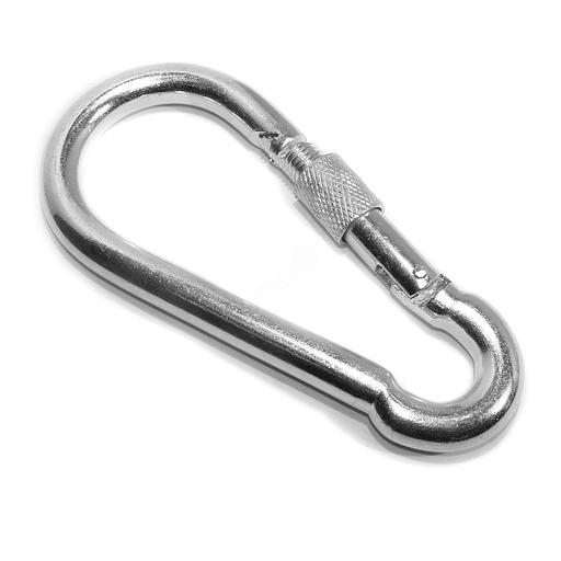 Карабин DIN 5299D 5мм с фиксатором покрытие цинк фото 1