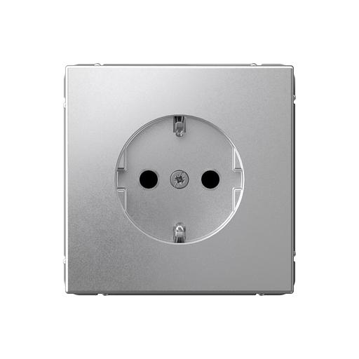 ARTGALLERY розетка с заземлением со шторками, 16А, механизм, алюминий фото 1