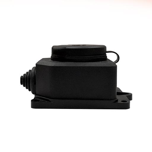 Розетка настенная однофазная с заглушкой КОМПАКТ каучук черный фото 2