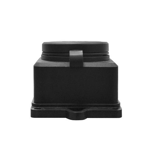 Розетка настенная однофазная с заглушкой КОМПАКТ каучук черный фото 3