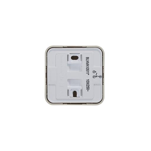 Выключатель BLANCA открытой установки двухклавишный (cх.5) с изолирующей пластиной и подсветкой, 10А, 250B, бежевый фото 3