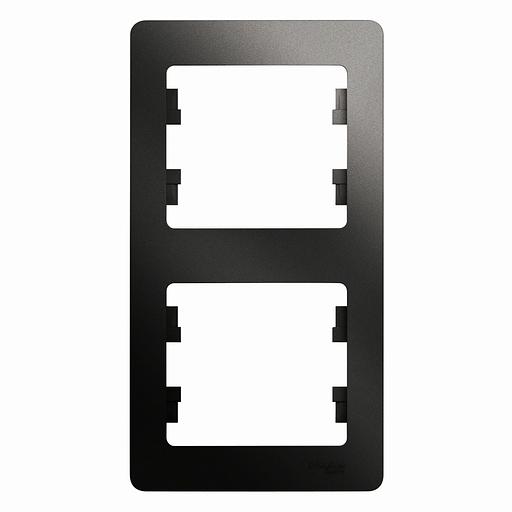 GLOSSA Рамка 2 поста вертикальная антрацит фото 2