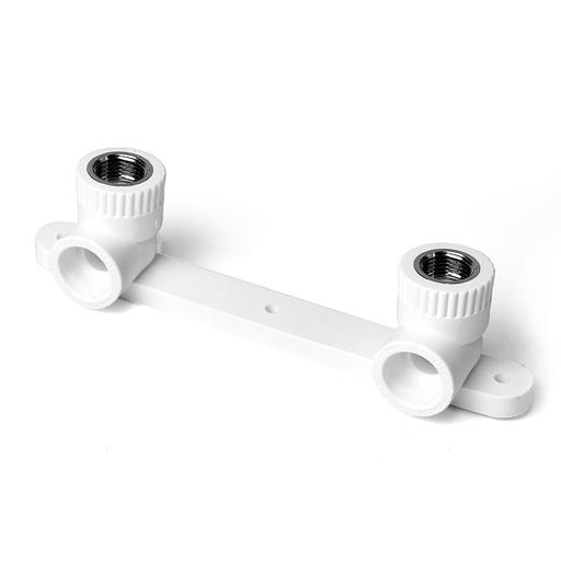 Планка монтажная с водорозетками полипропиленовая 20x1/2' ВР для смесителя белая фото 1