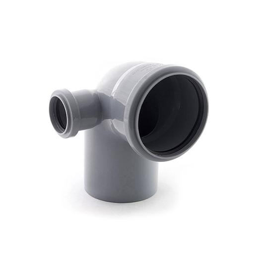 Отвод комбинированный канализационный с дополнительным входом слева 110х90/50 Ростурпласт фото 1