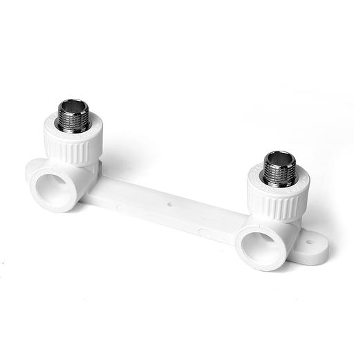 Планка монтажная с водорозетками полипропиленовая 20x1/2' НР для смесителя белая фото 1