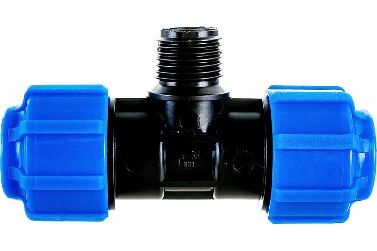 Тройник ПНД компрессионный НР 20x1/2'x20 фото 1