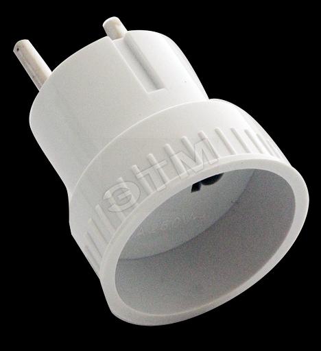 Европереходник без заземления 6А белый фото 1