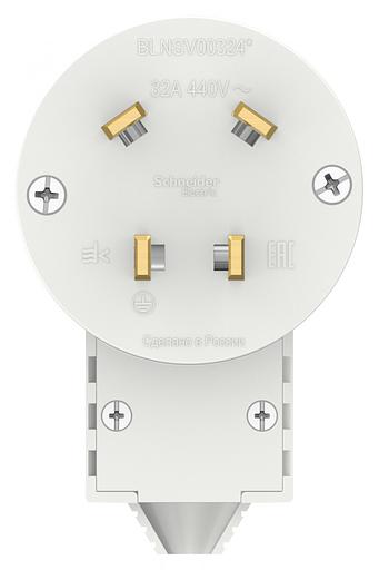 BLANCA скрытой установки вилка силовая 3р+n 32а, 400в, белый фото 3