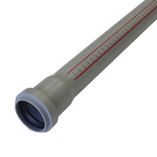 Труба канализационная 40x1000 мм НТЕМ однораструбная, серая фото 2