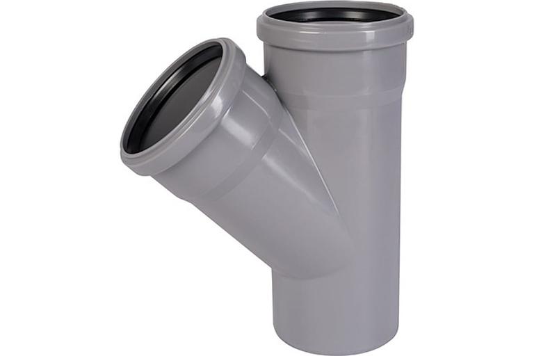 Тройник канализационный 45 град. 110 фото 1