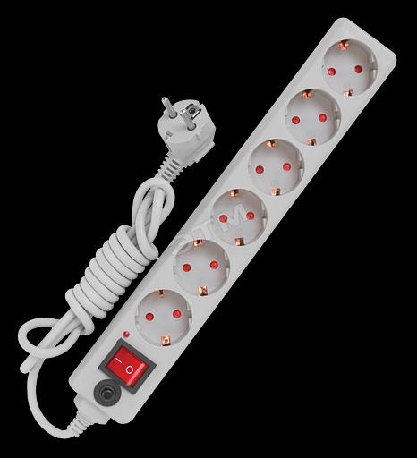 Сетевой фильтр 6х3м с выключателем ПВС 3х0.75 фото 1