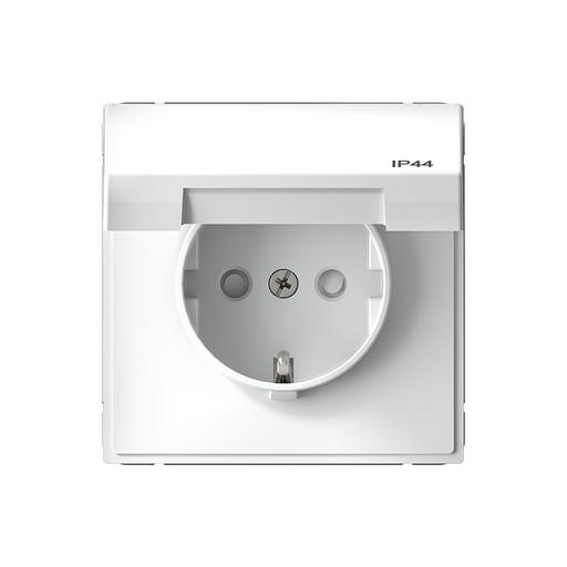 ARTGALLERY розетка с заземл. со шт. с крышк, 16А, IP44, механизм, белый фото 1