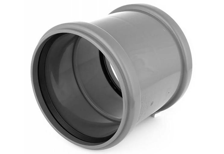 Муфта двухраструбная 110 мм с перегородкой фото 1