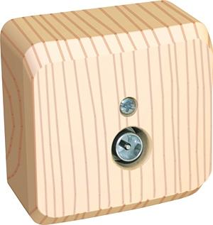 ЭТЮД Розетка телевизионная TV наружная IP20 сосна фото 3