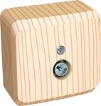 ЭТЮД Розетка телевизионная TV наружная IP20 сосна фото 4