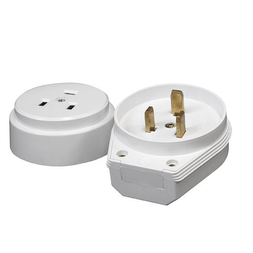 Разъем РШ-ВШ 32А 250В 2Р+РЕ открытой установки белый фото 1