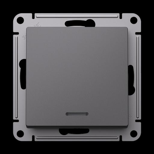 ATLASDESIGN 1-клавишный ВЫКЛЮЧАТЕЛЬ с подсветкой, сх.1а, 10АХ, механизм, БАЗАЛЬТ фото 1