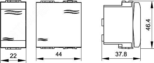 BRAVA Переключатель 2 поста 2 модуля белый IN-Liner FRONT фото 2