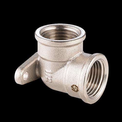 Угольник ВВ 1/2' с креплением, никелированный фото 1