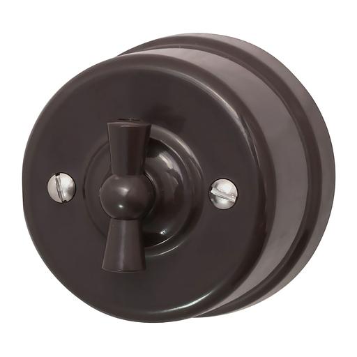 Выключатель Лизетта 1-кл., пластик, цвет Коричневый фото 1