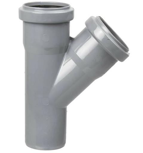 Тройник канализационный (полипропилен) 50x50/45град. фото 1