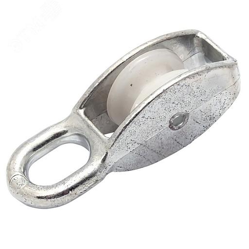 Блок одинарный 50мм нейлоновый шкив покрытие цинк фото 1