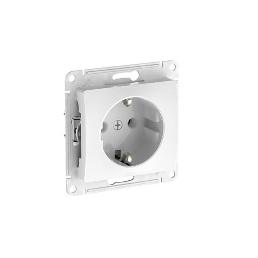 GLOSSA РОЗЕТКА с заземлением, 16А, быстрозажимные клеммы, БЕЛЫЙ фото 1
