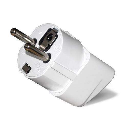 Переходник универсальный с заземлением белый 16А 250В фото 1