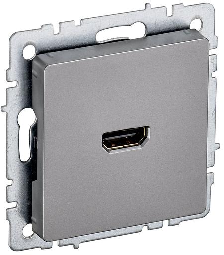 BRITE Розетка HDMI РHDMI-0-БрС сталь фото 1