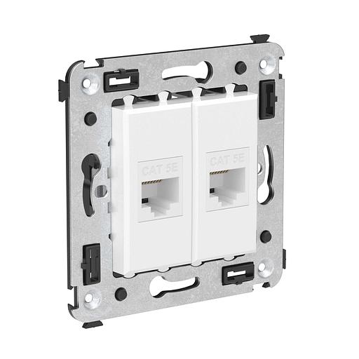 Avanti Компьютерная розетка RJ-45 без шторки в стену, кат.5е двойная, Белое облако фото 2