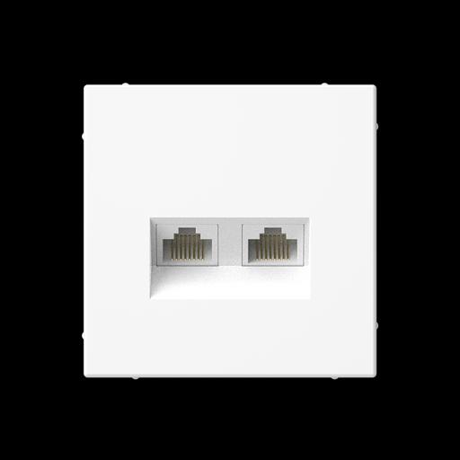 ARTGALLERY РОЗЕТКА двойная компьютерная RJ45+RJ45, кат. 5е, механизм, БЕЛЫЙ фото 1