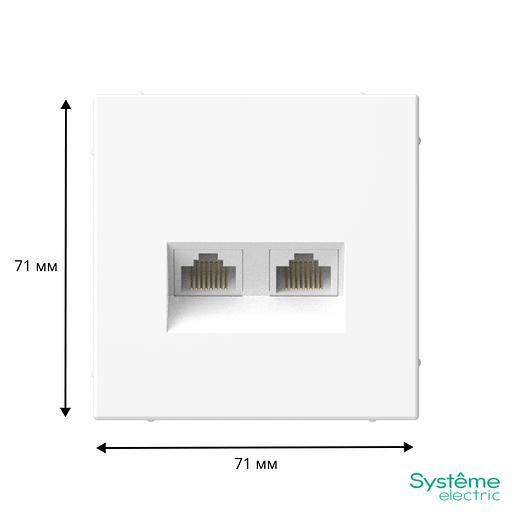 ARTGALLERY РОЗЕТКА двойная компьютерная RJ45+RJ45, кат. 5е, механизм, БЕЛЫЙ фото 3
