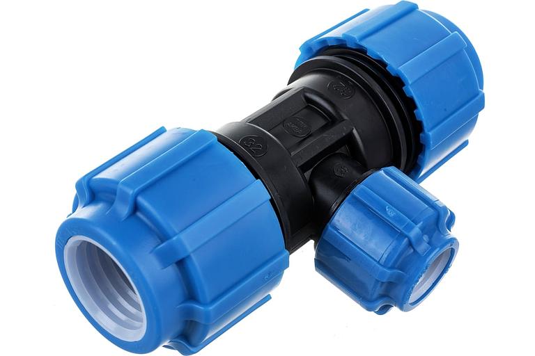 Тройник ПНД компрессионный 32x20x32 фото 1