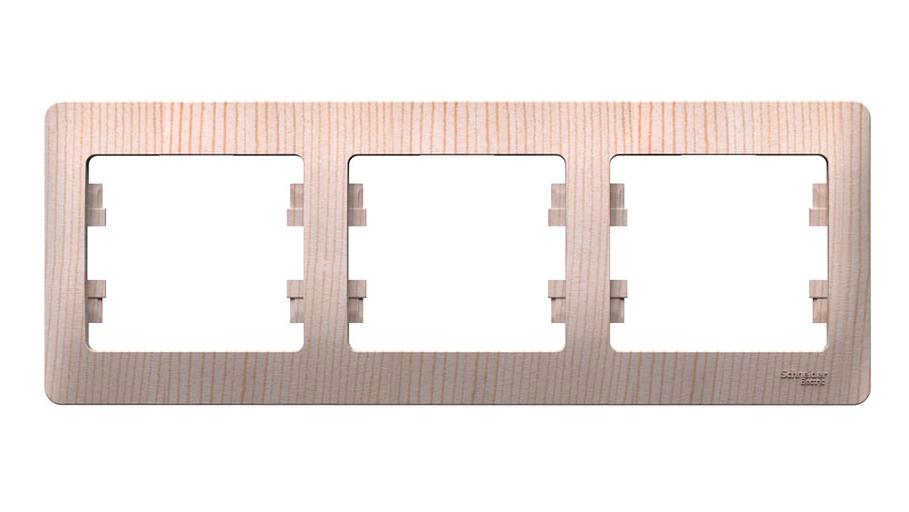 GLOSSA 3-постовая рамка, горизонтальная, сосна фото 1