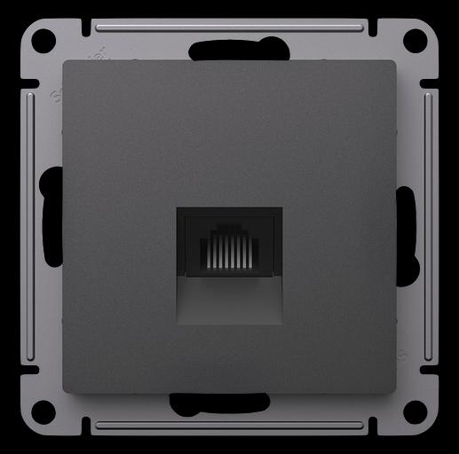 ATLASDESIGN РОЗЕТКА компьютерная RJ45, кат. 5Е, механизм, БАЗАЛЬТ фото 1