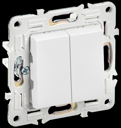 SKANDY Выключатель 2-клавишный 10А SK-V04W арктический белый IEK фото 1