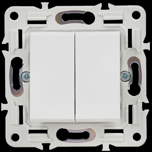 SKANDY Выключатель 2-клавишный 10А SK-V04W арктический белый IEK фото 2