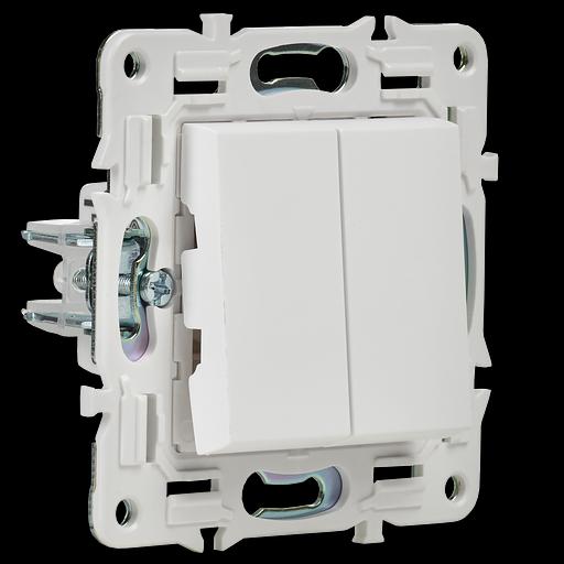 SKANDY Выключатель 2-клавишный 10А SK-V04W арктический белый IEK фото 3