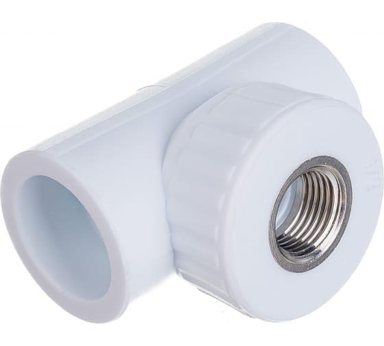 Тройник комбинированный ВР 20x3/4'x20 полипропиленовый PPR белый фото 1