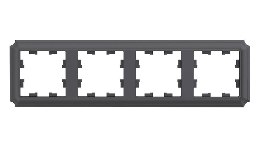 ATLASDESIGN ANTIQUE 4-постовая рамка, универсальная, БАЗАЛЬТ фото 1