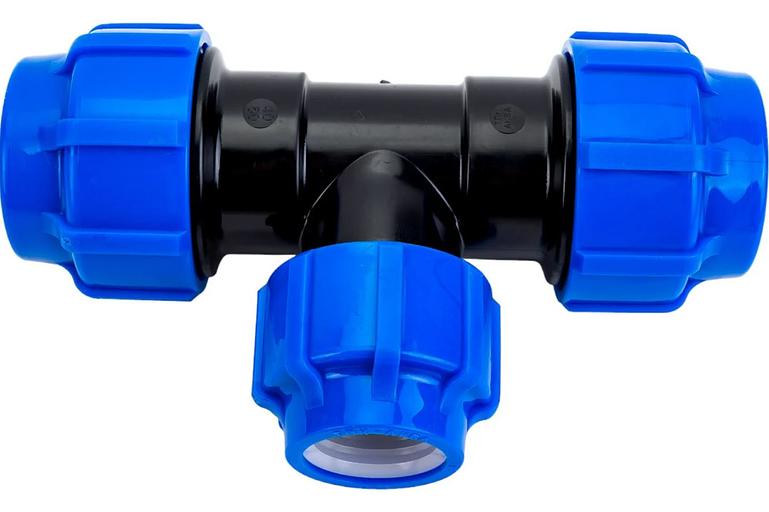 Тройник ПНД компрессионный 32x25x32 фото 1