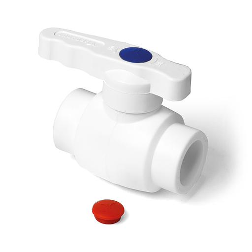 Кран шаровой 20 стандартнопроходной полипропиленовый PPR белый фото 1
